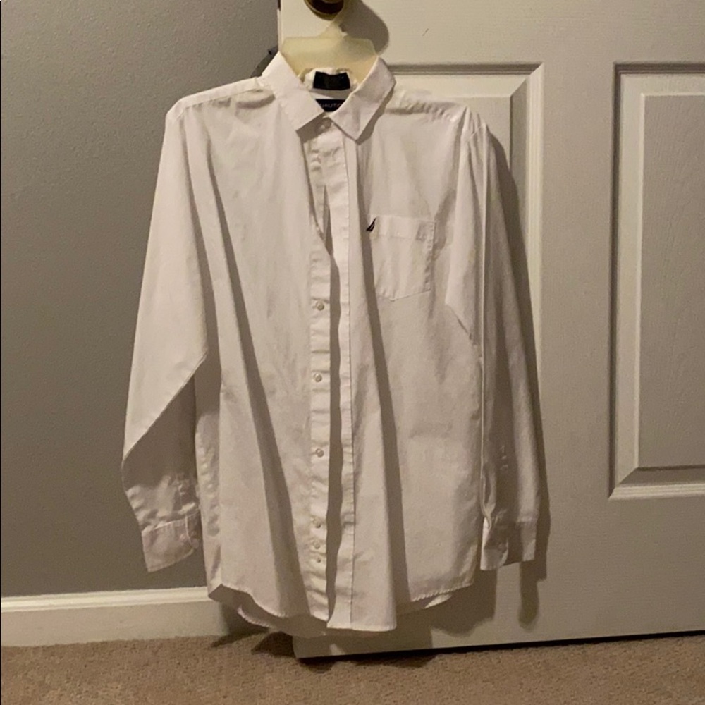 Long sleeve Nautica white dress shirt